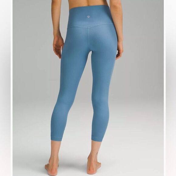 Lululemon Align Ribbed‎ High Rise Legging Utility Blue Size 12 New - Picture 1 of 11
